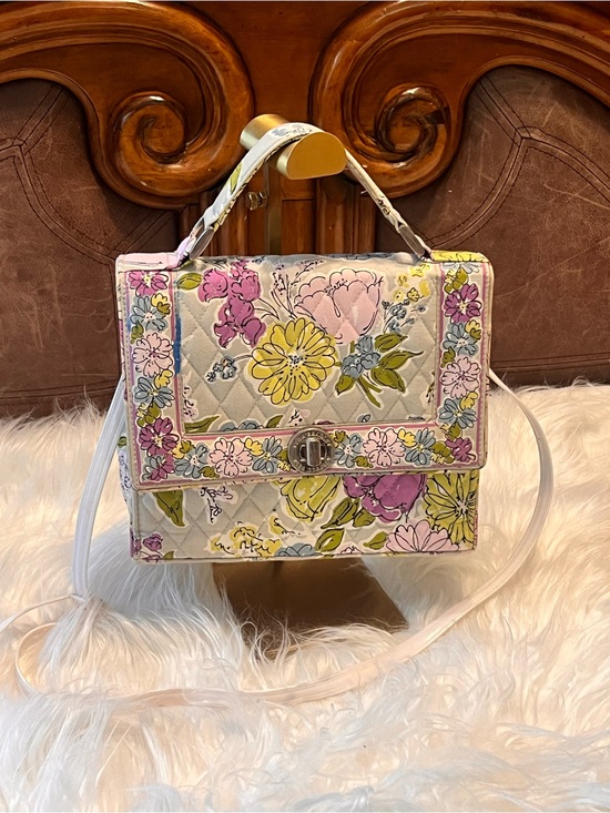 Vera Bradley Handbags - Vera Bradley Quilted Floral Top-Handle Crossbody in Cream, Pink & Yellow